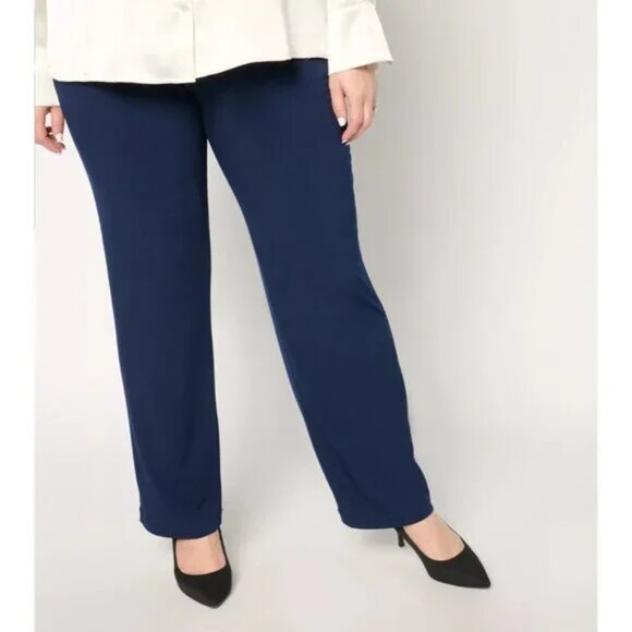 Bundle of 2 Susan Graver Modern Essentials Liquid Knit Blue Green Sofia Pants - Picture 12 of 12